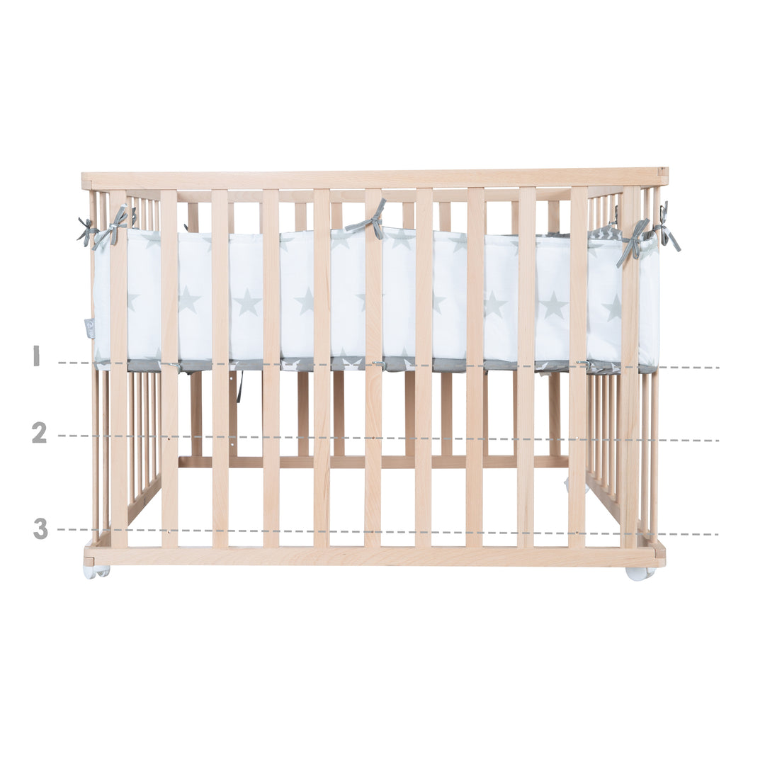 Box in legno + inserto 'Little Stars' - regolabile in altezza in 3 posizioni - naturale