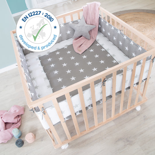Box in legno + inserto 'Little Stars' - regolabile in altezza in 3 posizioni - naturale