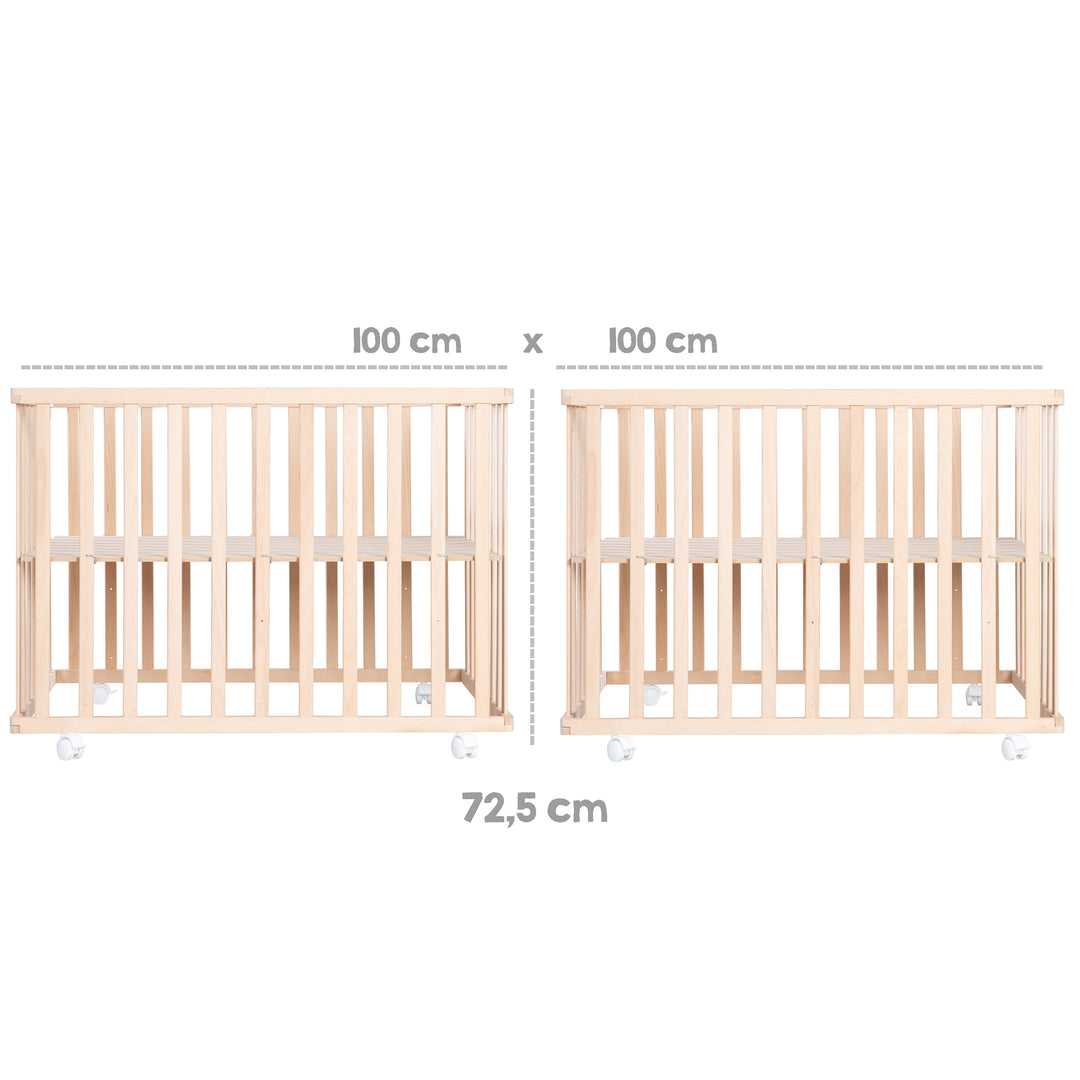 Box in legno + inserto 'Little Stars' - regolabile in altezza in 3 posizioni - naturale