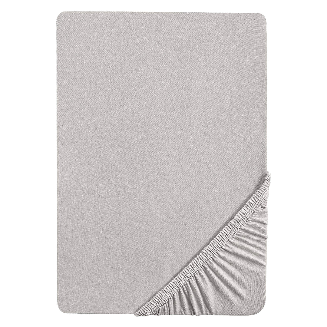 Fitted Sheet 'Lil Planet' Silver Grey, Single Jersey, 100% Organic Cotton