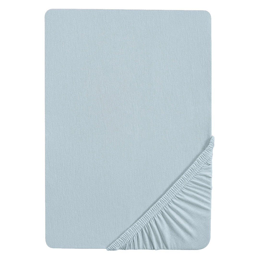 Fitted Sheet 'Lil Planet' Light Blue, Single Jersey, 100% Organic Cotton