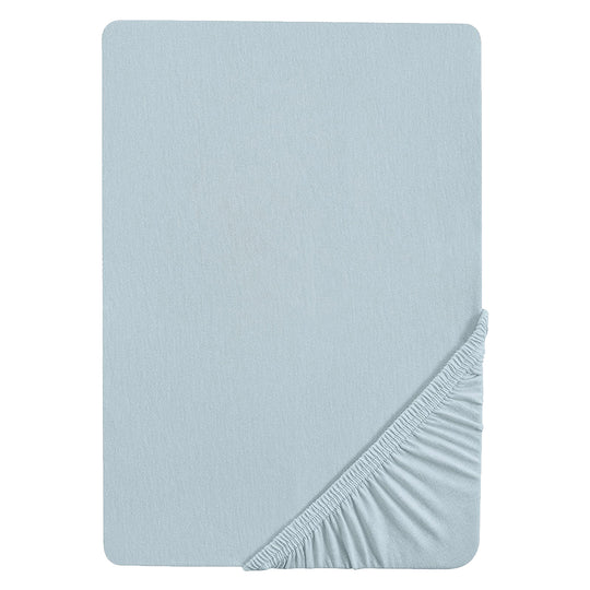 Fitted Sheet 'Lil Planet' Light Blue, Single Jersey, 100% Organic Cotton