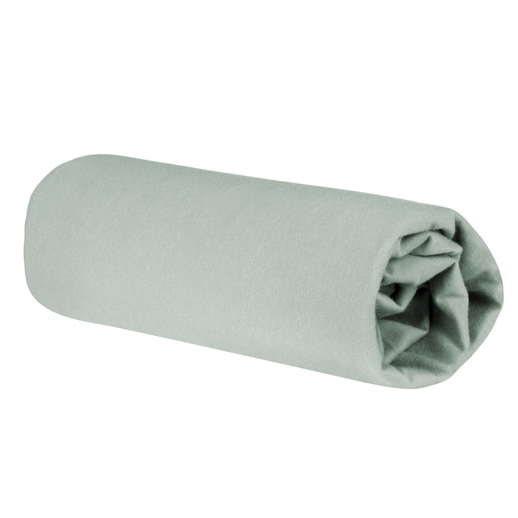 Spannbettlaken 'Lil Planet' frosty green, aus Single Jersey, 100 % Bio-Baumwolle