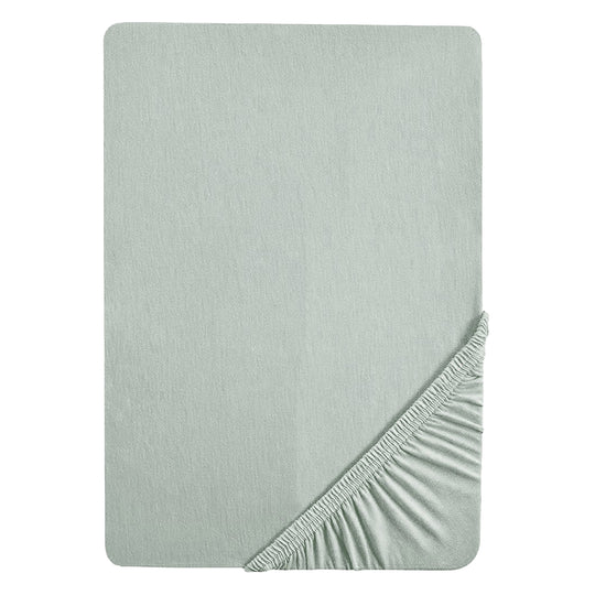 Drap-housse extensible 'Lil Planet' - Coton biologique certifié GOTS et Oeko Tex - Vert givré