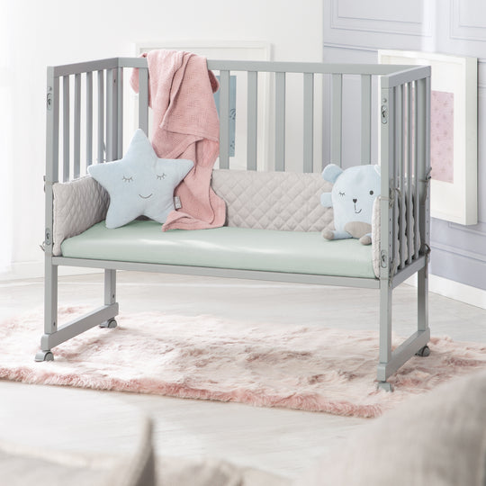 Drap-housse extensible 'Lil Planet' - Coton biologique certifié GOTS et Oeko Tex - Vert givré