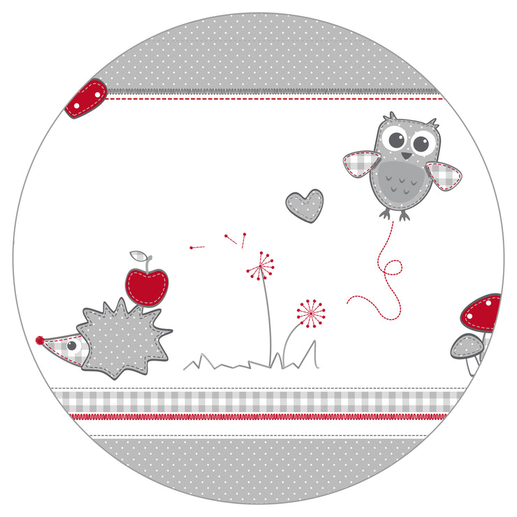 Universal drillage insert 'Adam & owl', 75 x 100 to 100 x 100 cm for all playpen