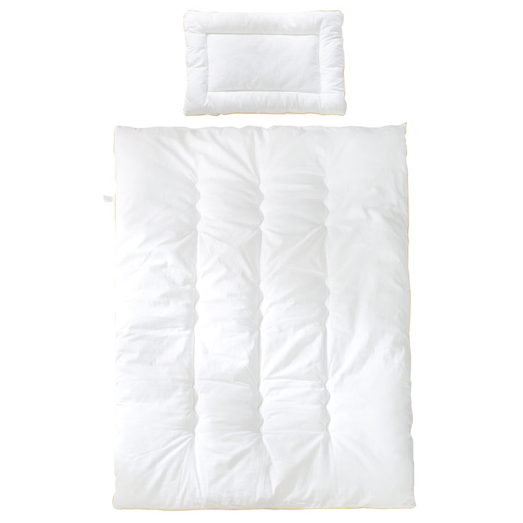 Letto trapuntato per bambini, set per bambini per tutte le stagioni (ticchettio), bianco, coperta 100 x 135 cm e cuscino 40 x 60 cm