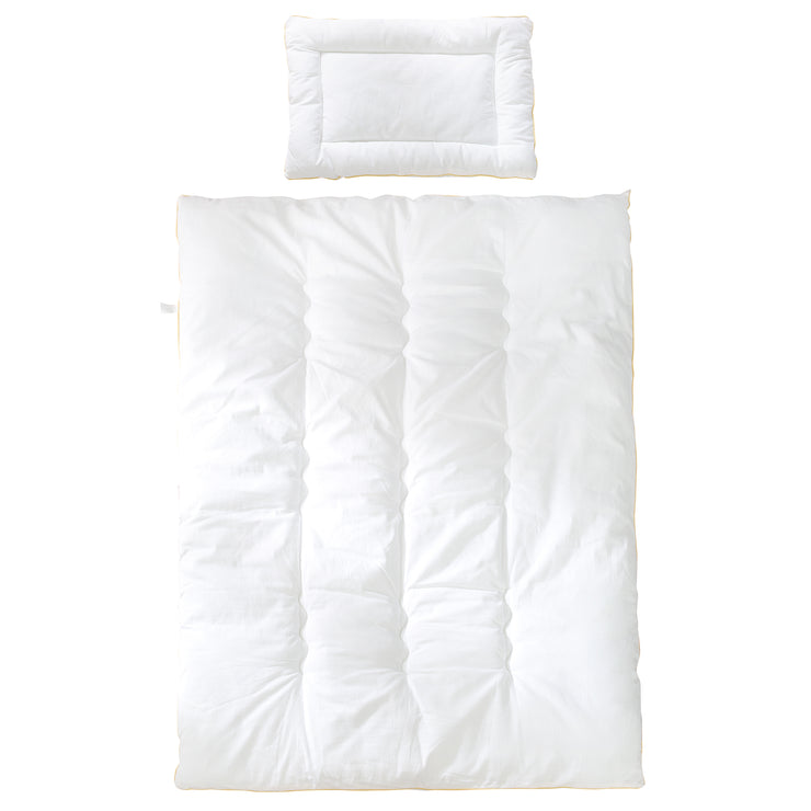 Lit de bâton pour enfants, ensemble de bébé toute l'année (entrée), blanc, couverture 100 x 135 cm et oreiller 40 x 60 cm