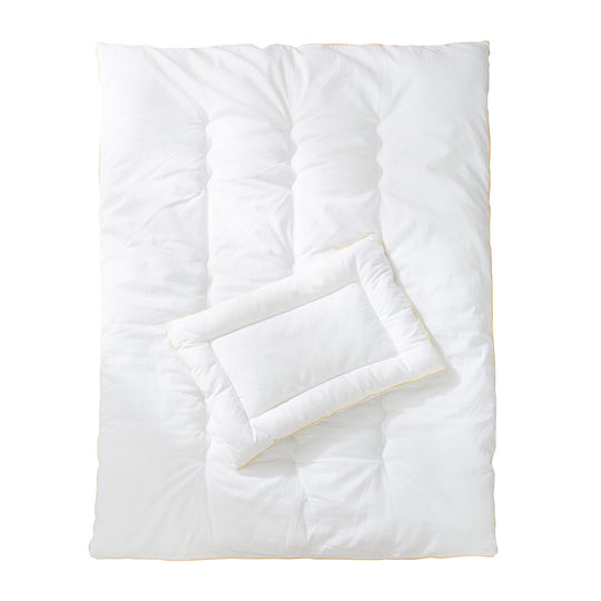 Literie matelassée, kit bébé toutes saisons, blanc, duvet 100 x 135 cm et oreiller 40 x 60 cm