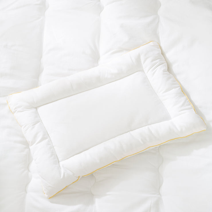 Lit de bâton pour enfants, ensemble de pesée toute l'année (entrée), blanc, couverture 80 x 80 cm et oreiller 40 x 35 cm