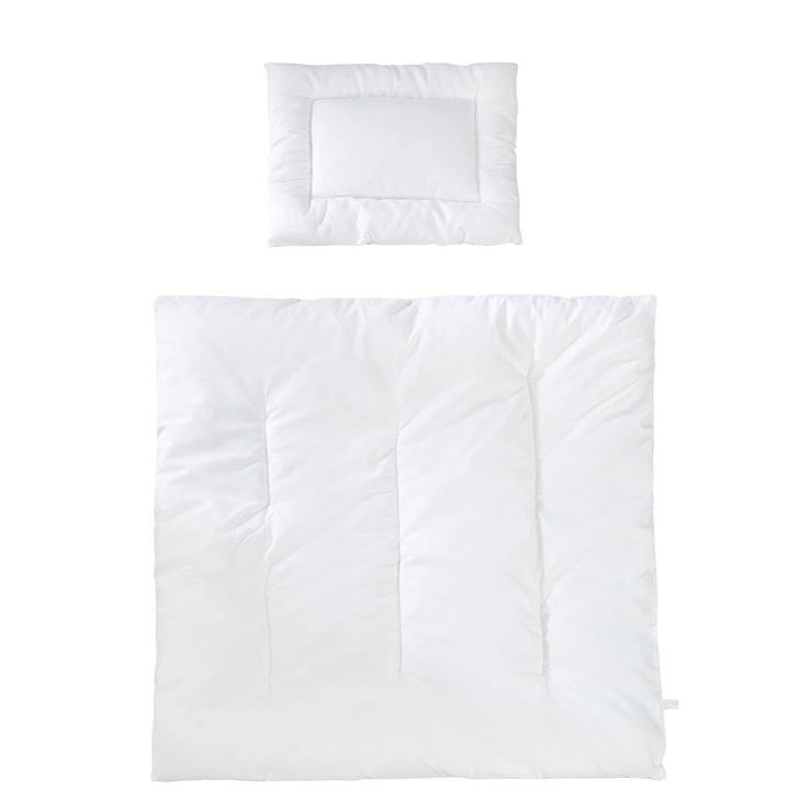 Lit de bâton pour enfants, ensemble de pesée toute l'année (entrée), blanc, couverture 80 x 80 cm et oreiller 40 x 35 cm