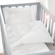 Letto trapuntato per bambini, set culla per tutte le stagioni (ticchettio), bianco, coperta 80 x 80 cm e cuscino 4 0x 35 cm