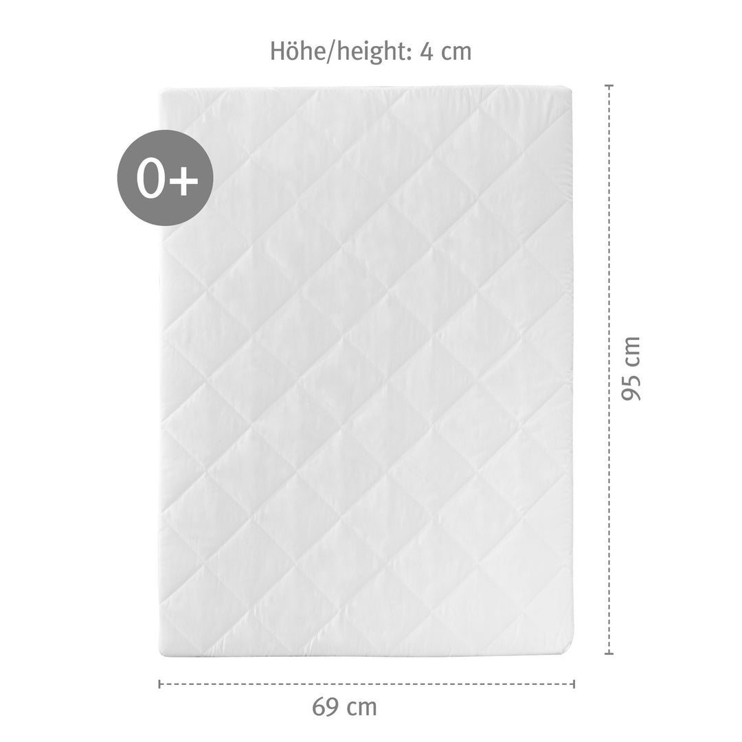 Matelas pour parc bébé, pour les modèles 75 x 100 cm, matelas blanc, piqué