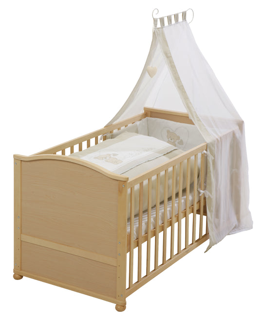 Set lit complet 'Liebhabaer', 70 x 140 cm, naturel, convertible, incl. draps, baldaquin, nid et matelas