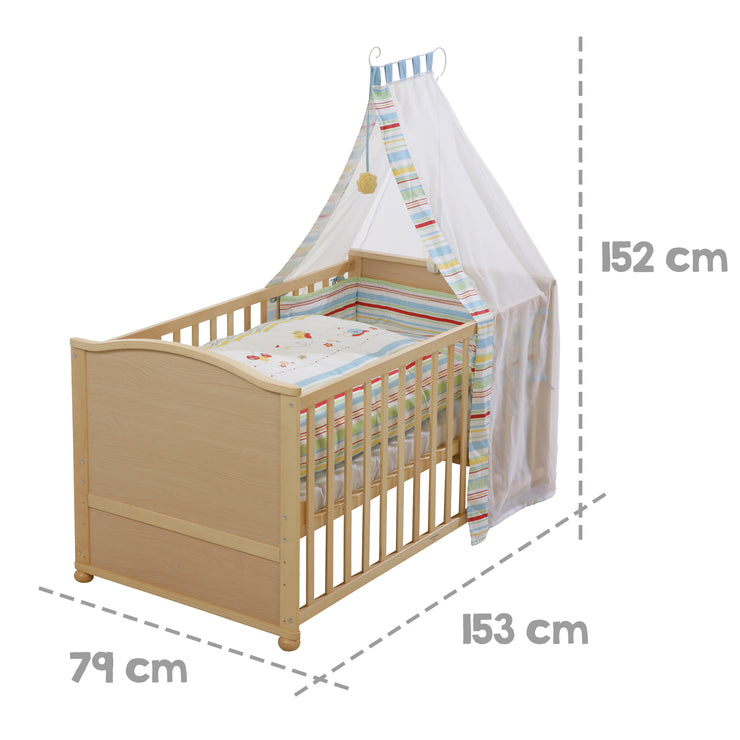 Set lit complet "Butterfly", 70 x 140 cm, convertible, incl. draps, baldaquin, nid et matelas