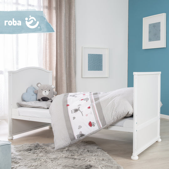 Juego completo de cama 'Adam & Eule', 70 x 140 cm, convertible, incluye ropa de cama, dosel, nido y colchón
