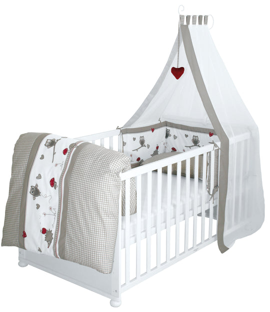 Juego completo de cama 'Adam & Eule', 70 x 140 cm, convertible, incluye ropa de cama, dosel, nido y colchón