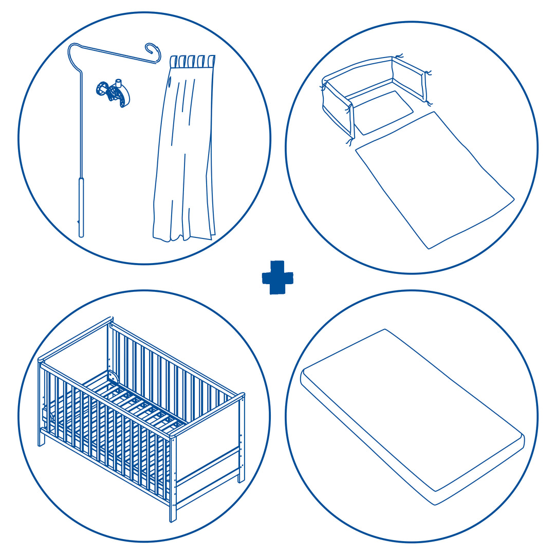 Set letto completo 'Jumbotwins', 70 x 140 cm, bianco, compresa biancheria da letto, cielo, nido & materasso