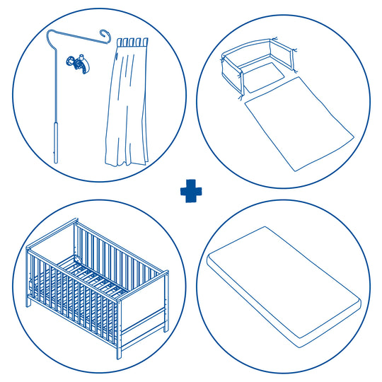 Set letto completo 'Jumbotwins', 70 x 140 cm, bianco, compresa biancheria da letto, cielo, nido & materasso