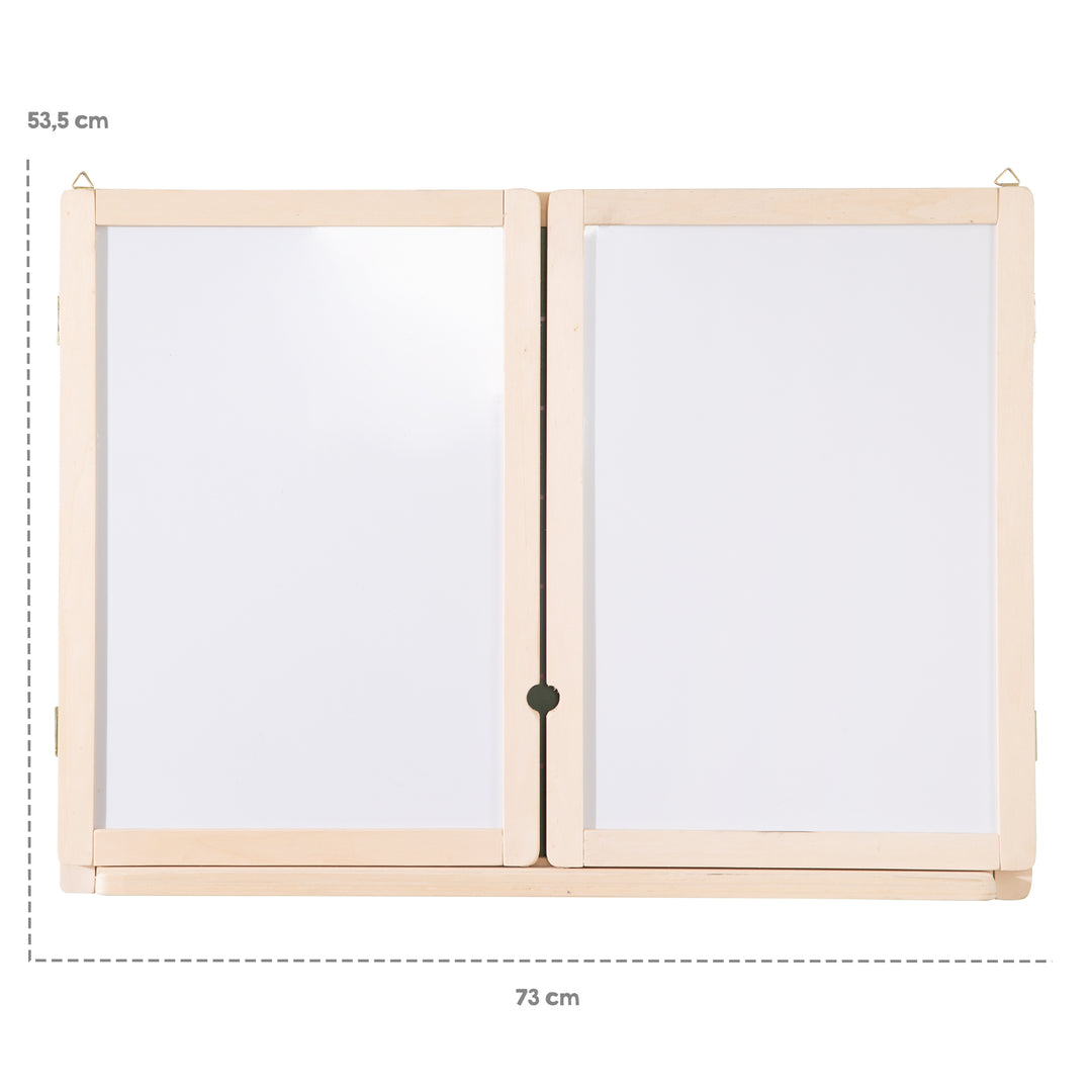 Mal- & Schreibtafel, Hängetafel faltbar, magnetisch weiß, Kreidetafel liniert, Tafellack