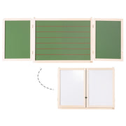Schreib- & Maltafel magnetisch, weiß,  liniert, inkl. Kreide, Holzmagnetzahlen & -buchstaben