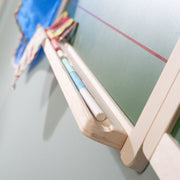 Schreib- & Maltafel magnetisch, weiß,  liniert, inkl. Kreide, Holzmagnetzahlen & -buchstaben