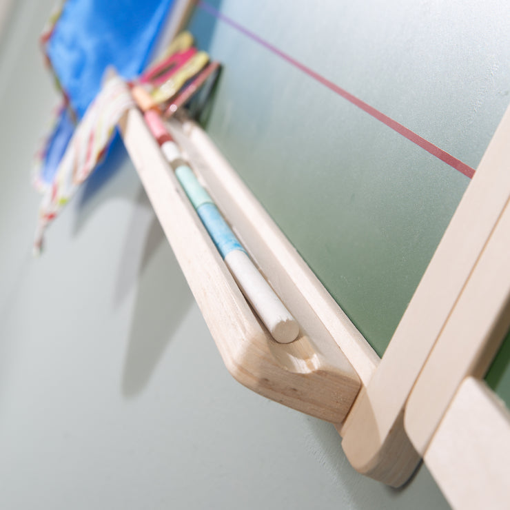 Mal- & Schreibtafel, Hängetafel faltbar, magnetisch weiß, Kreidetafel liniert, Tafellack