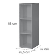 Estante lateral taupe, 2 estantes, estante para habitaciones de bebés y niños, Al x An x P 88 x 26,5 x 32 cm