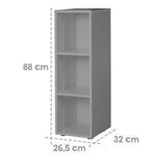 Étagère latérale taupe, 2 étagères, étagère pour bébé et chambre pour enfants, hxbxt 88 x 27 x 32 cm