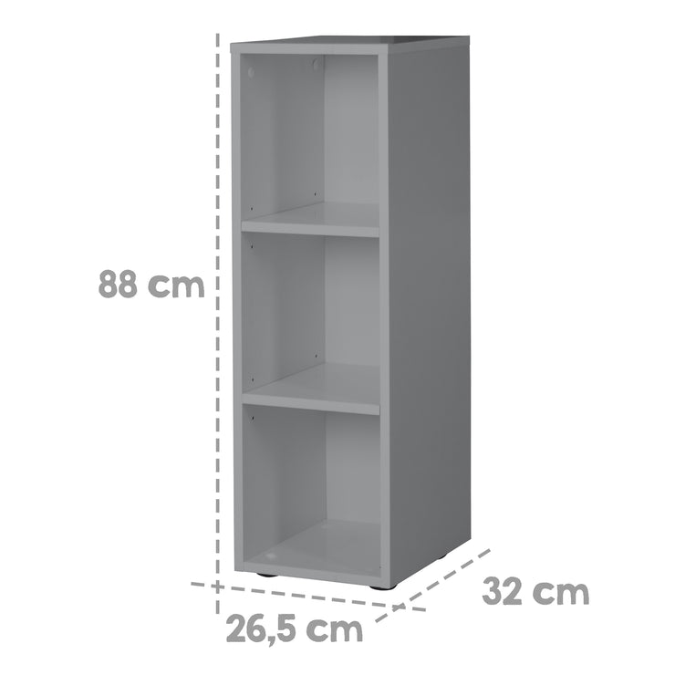 Étagère latérale taupe, 2 étagères, étagère pour bébé et chambre pour enfants, hxbxt 88 x 27 x 32 cm