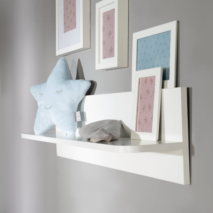 Estante de pared universal, blanco, estante de mobiliario para el espacio sobre la cómoda o como estante de libros