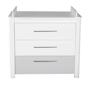 Room set 'Linus' incl. cmbi cot 70 x 140 cm, changing table & 3-door wardrobe, white / gray