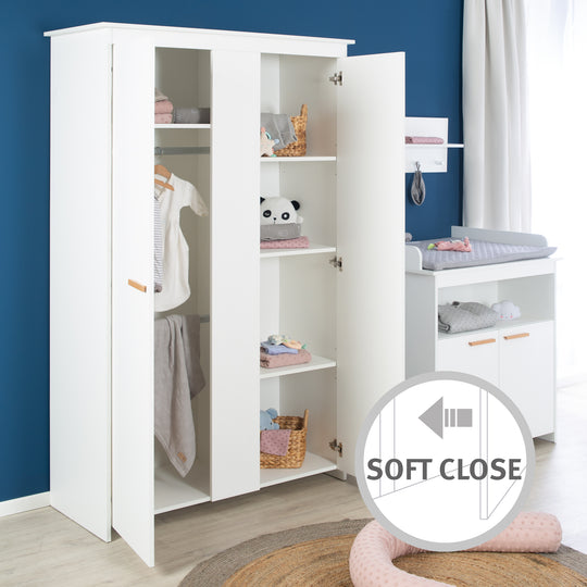 Set de chambre 'Anton' incl. lit d'enfant 70x140, commode à langer 2 portes, armoire 2,5 portes
