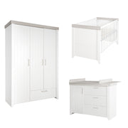 Children's room set 'Wilma' 3-part, including combination children's bed 70x140 cm, changing table & wardrobe 3-door