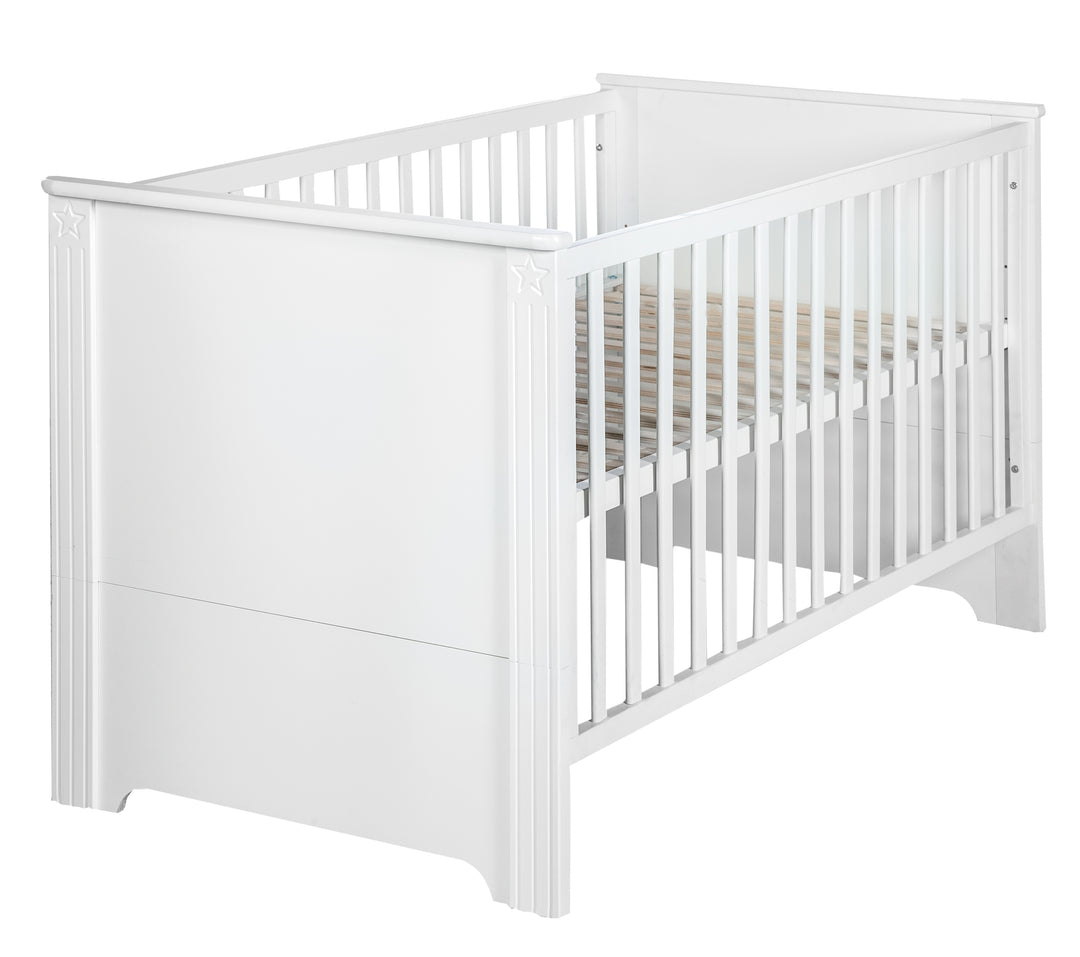 Children's Furniture Set 'Maxi' White including Convertible Bed, 70 x 140 cm & Wide Changing Table