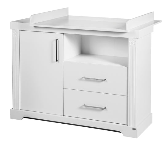 Children's Furniture Set 'Maxi' White including Convertible Bed, 70 x 140 cm & Wide Changing Table