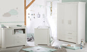 Furniture set 'Maxi' incl. combi bed 70 x 140 cm, wrap-part dresser & 3-door wardrobe, white