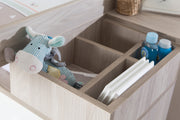 Kinderzimmerset 'Olaf' inkl. Kombi-Bett 70 x 140 cm, Wickelkommode & 3-türigem Schrank, Luna Elm/weiß