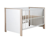 Kinderzimmerset 'Olaf' inkl. Kombi-Bett 70 x 140 cm, Wickelkommode & 3-türigem Schrank, Luna Elm/weiß