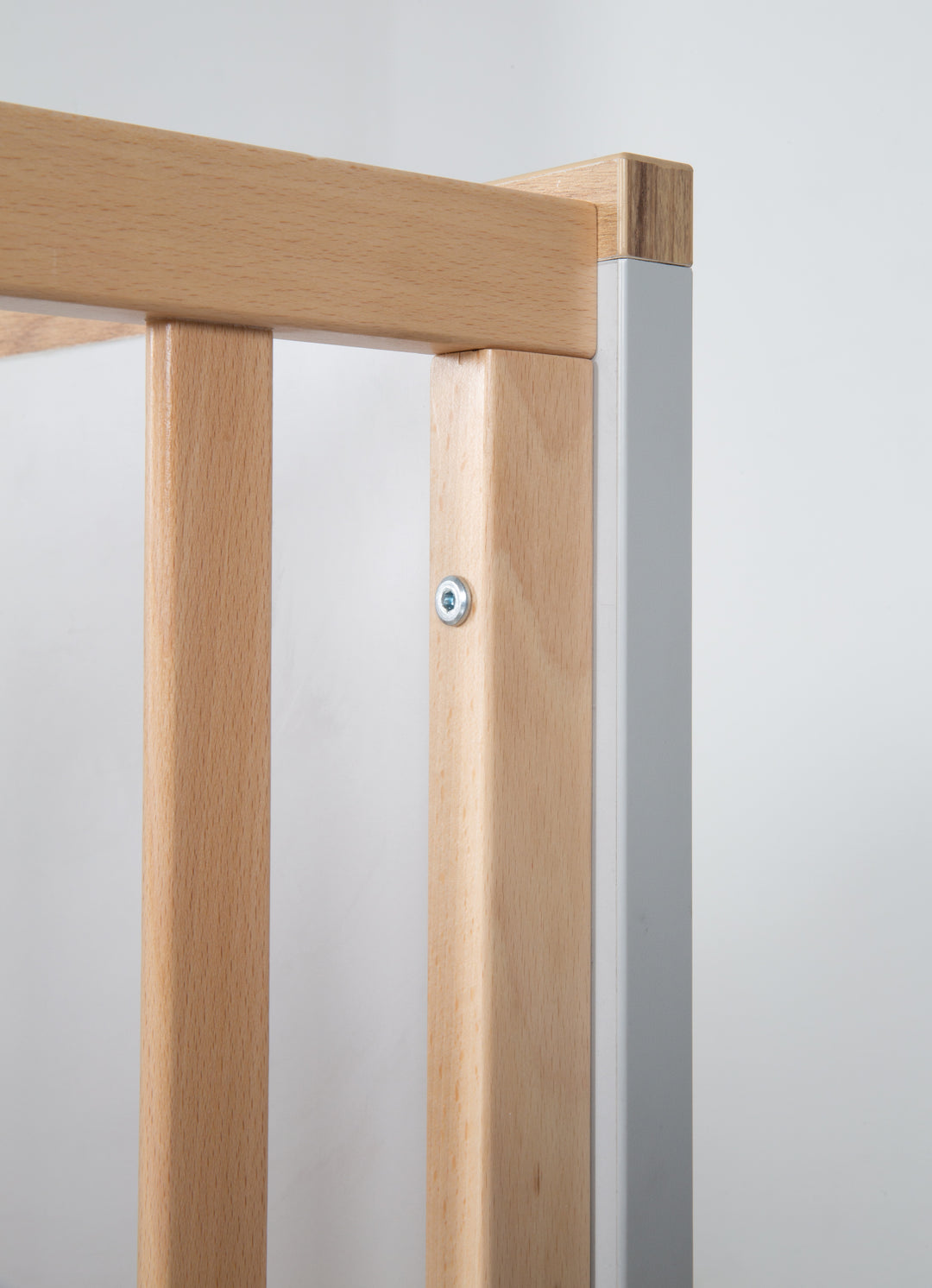 Children's Room Set 'Caro', including Convertible Bed 70 x 140 cm, Changing Table & 3-Door Wardrobe, Light Gray/Gold Oak