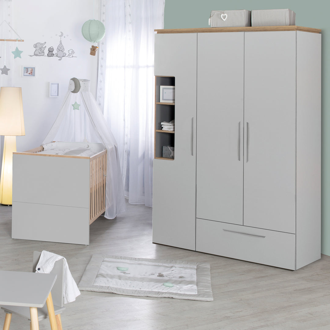 Kleiderschrank 'Tobi', 3-türig, 1 Schublade, mit Soft Close-Technik, Drehtürenschrank