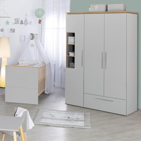 Kleiderschrank 'Tobi', 3-türig, 1 Schublade, mit Soft Close-Technik, Drehtürenschrank