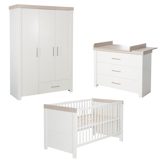 Set da camera 'Lucy' incl. lettino 70 x 140, fasciatoio e armadio a 3 ante