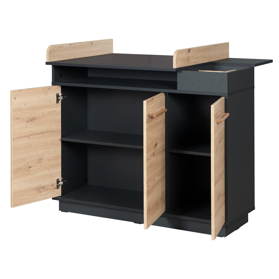 Kinderzimmerset 'Lenn' 3-teilig - Bett 70x140 + Wickelkommode + Kleiderschrank 3-türig