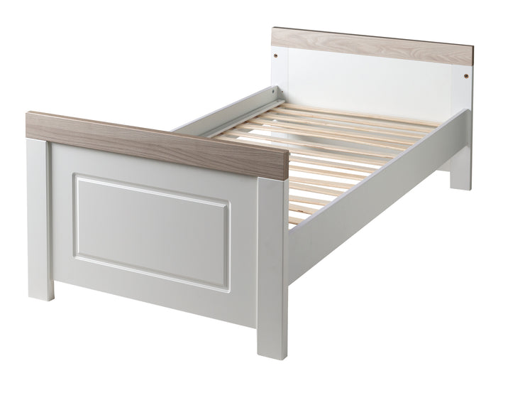 Juego de habitaciones 'Felicia', incluida la cama combinada de 70 x 140 cm y la tapa de envoltura ancha, luna Elm/White