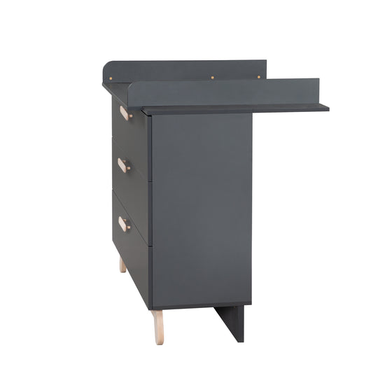 Furniture Set 'Jara' Including Baby/Children's Bed 70 x 140 cm & Changing Table in Anthracite