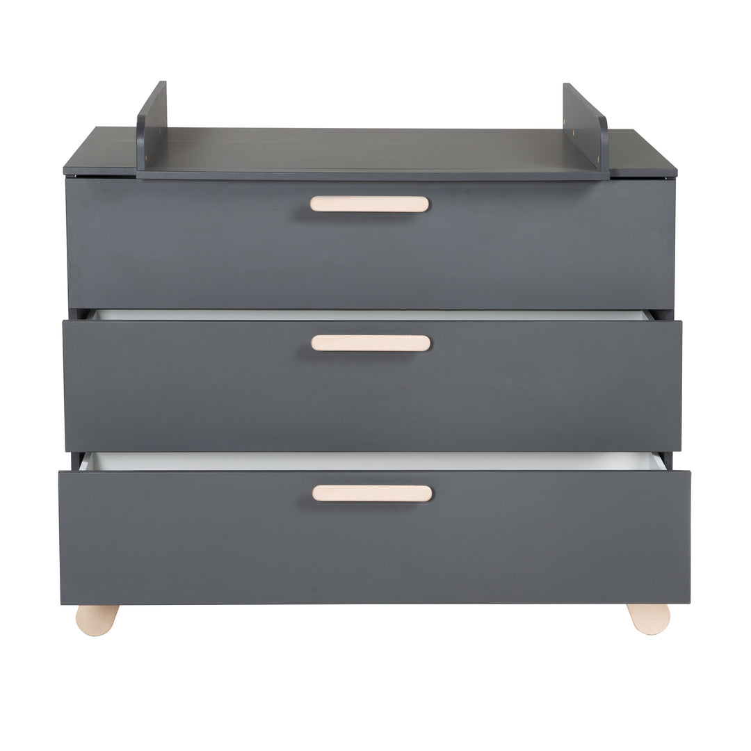 Furniture Set 'Jara' Including Baby/Children's Bed 70 x 140 cm & Changing Table in Anthracite