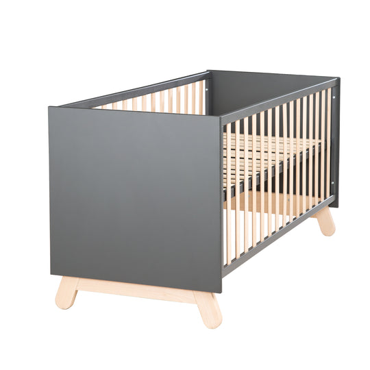 Furniture Set 'Jara' Including Baby/Children's Bed 70 x 140 cm & Changing Table in Anthracite