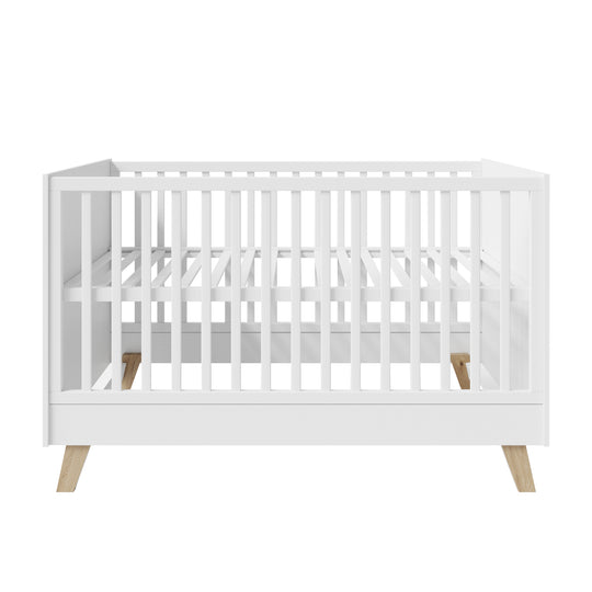 Möbelset 'Smile' 2-teilig - Kombi-Bett 70x140 + Wickelkommode - Artisan Eiche / Weiß