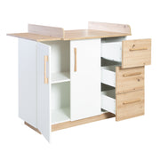 Set di mobili 'Lion 2 -Part - Compi Children's Bed 70x140 + Cambiamento tavolo largo - bianco - arredamento' artigiano quercia '